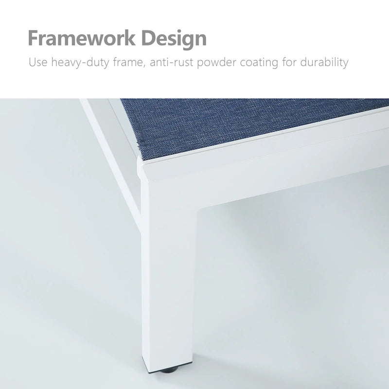 Double transat de jardin en aluminium avec dossier réglable