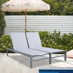 Double transat de jardin en aluminium avec dossier réglable