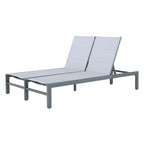 Double transat de jardin en aluminium avec dossier réglable