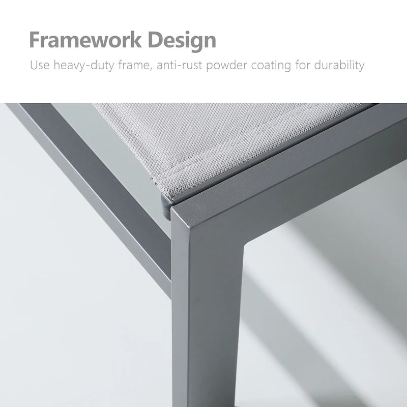 Double transat de jardin en aluminium avec dossier réglable