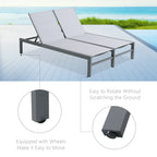 Double transat de jardin en aluminium avec dossier réglable