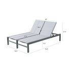 Double transat de jardin en aluminium avec dossier réglable