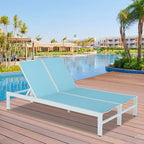 Double transat de jardin en aluminium avec dossier réglable