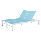 Double transat de jardin en aluminium avec dossier réglable