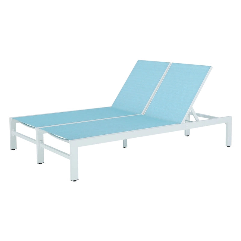 Double transat de jardin en aluminium avec dossier réglable