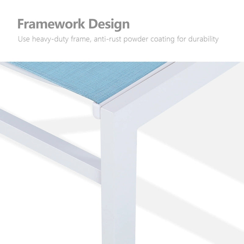 Double transat de jardin en aluminium avec dossier réglable