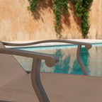Chaise longue de jardin inclinable avec table d'appoint – Ensemble de 3 pièces