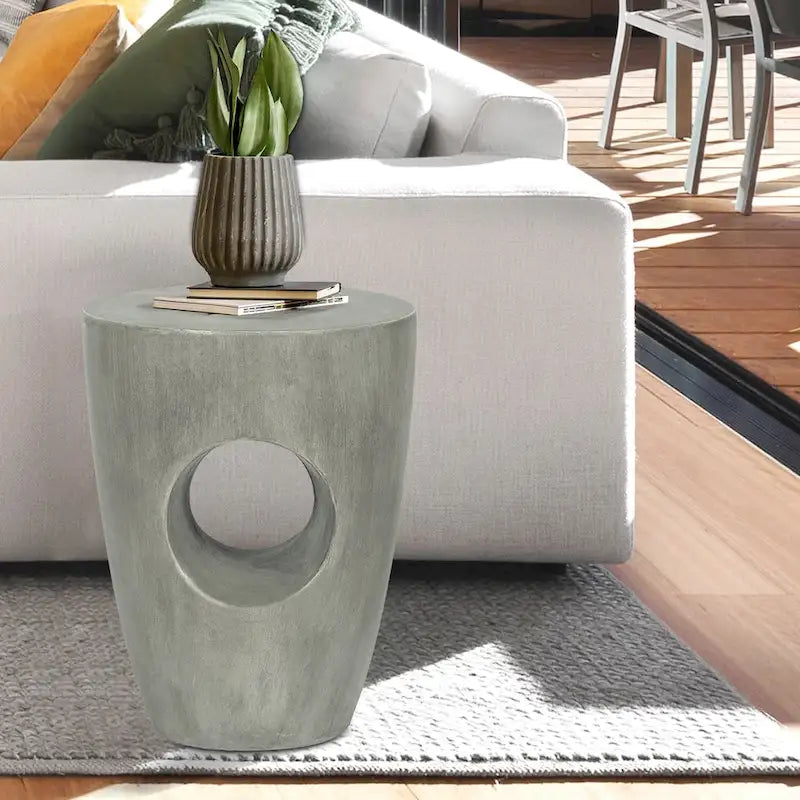 Table d'appoint d'extérieur en béton Adeco