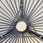 Table d'appoint de patio Corvus Sarcelles en osier tressé moderne avec plateau en verre
