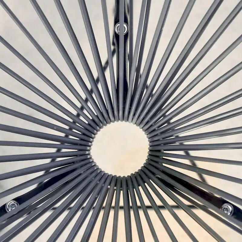 Table d'appoint de patio Corvus Sarcelles en osier tressé moderne avec plateau en verre