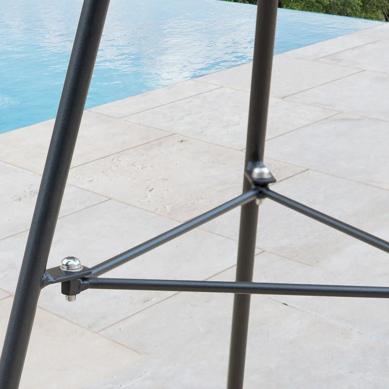 Table d'appoint de patio Corvus Sarcelles en osier tressé moderne avec plateau en verre