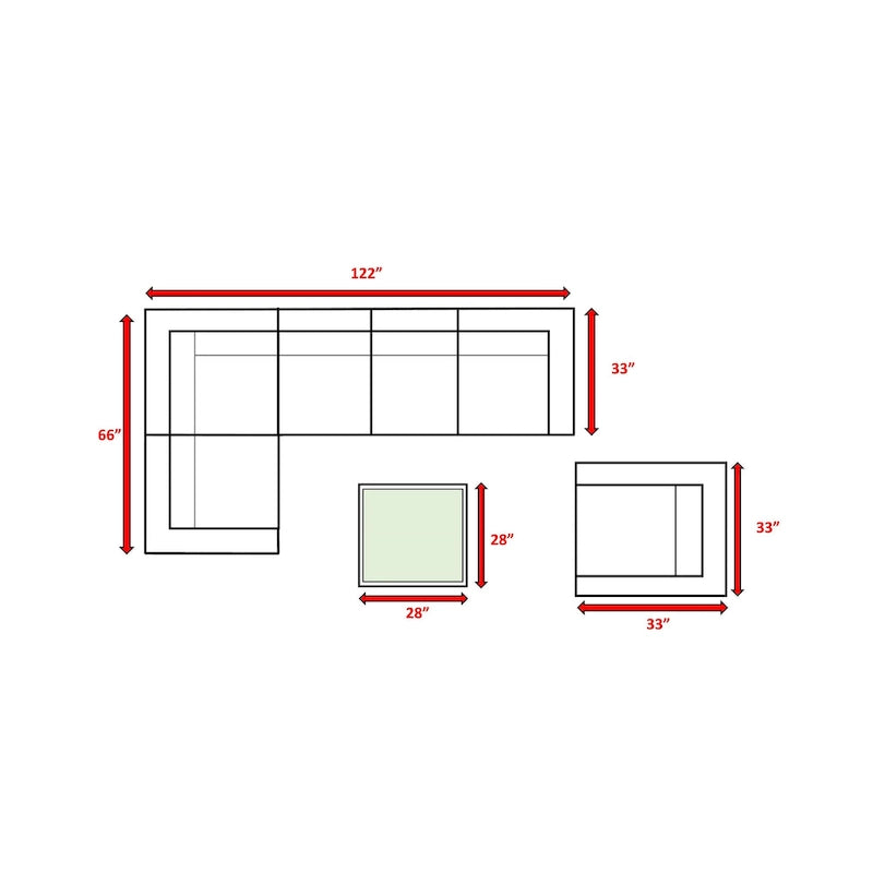 Groupe de sièges modulables en rotin Sunbrella LSI 7 pièces avec coussins