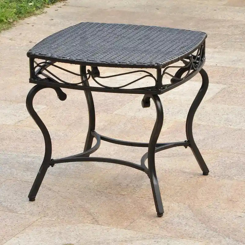 Table d'appoint d'extérieur en résine tressée Valencia