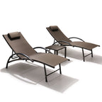 Pellebant - Transat de patio extérieur réglable, 3 pièces, avec table d'appoint - N/A