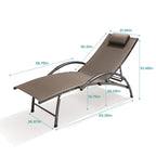 Pellebant - Transat de patio extérieur réglable, 3 pièces, avec table d'appoint - N/A