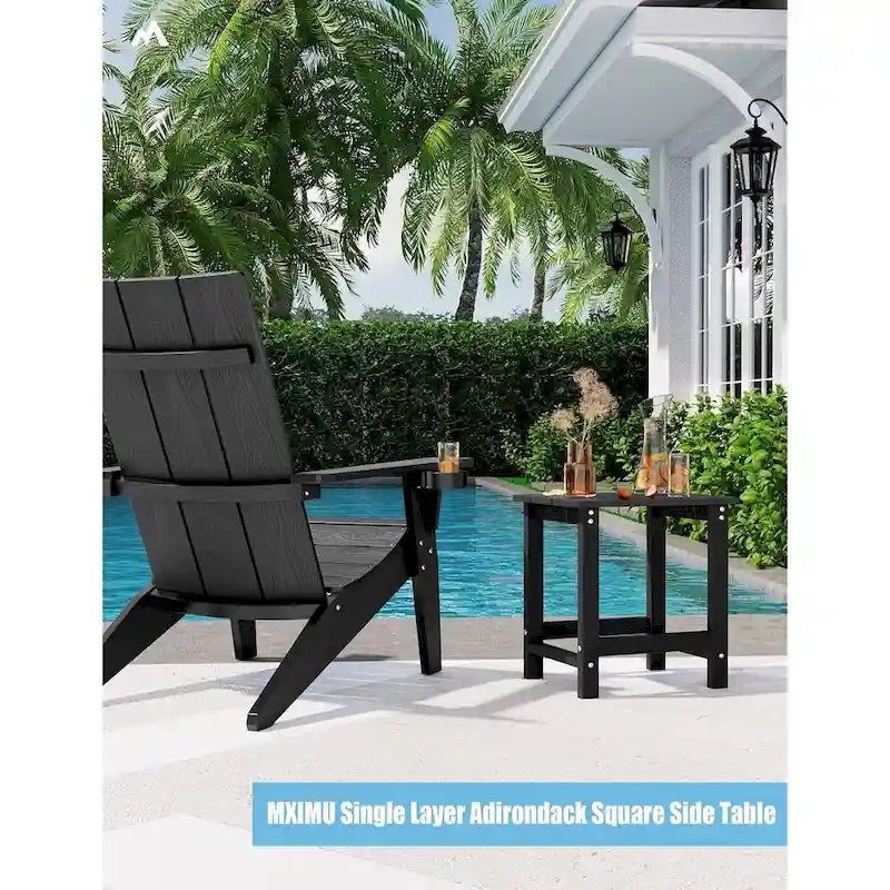 WINSOON Lot de 2 tables d'appoint carrées Adirondack d'extérieur, résistantes aux intempéries