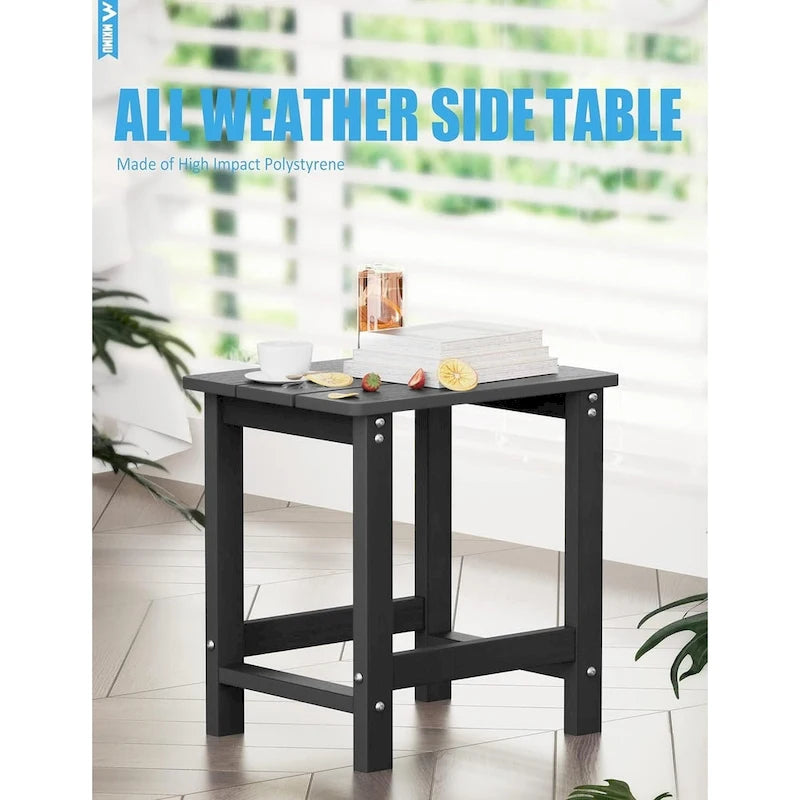 WINSOON Lot de 2 tables d'appoint carrées Adirondack d'extérieur, résistantes aux intempéries