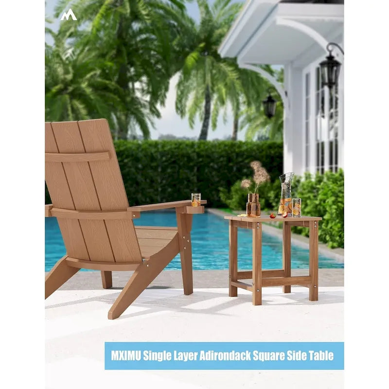 WINSOON Lot de 2 tables d'appoint carrées Adirondack d'extérieur, résistantes aux intempéries