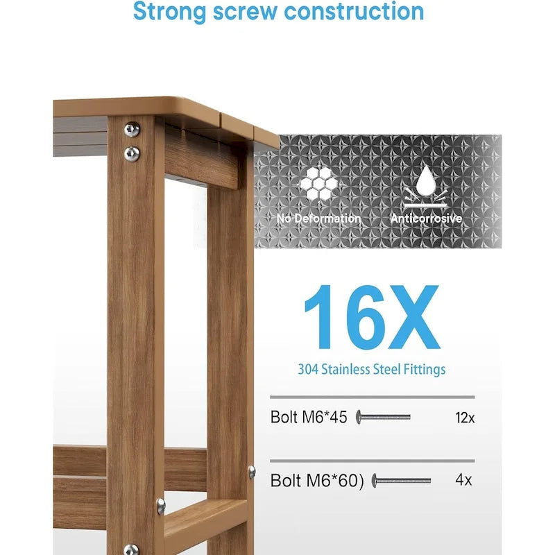 WINSOON Lot de 2 tables d'appoint carrées Adirondack d'extérieur, résistantes aux intempéries