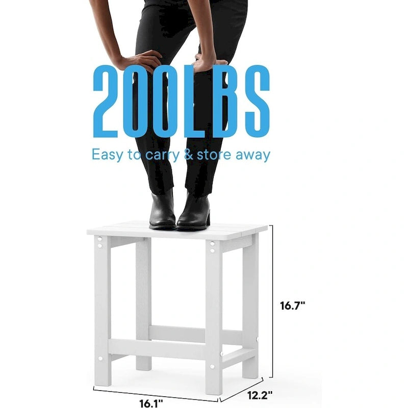 WINSOON Lot de 2 tables d'appoint carrées Adirondack d'extérieur, résistantes aux intempéries