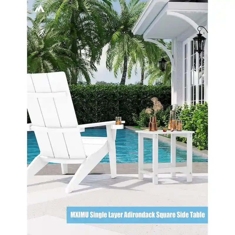 WINSOON Lot de 2 tables d'appoint carrées Adirondack d'extérieur, résistantes aux intempéries
