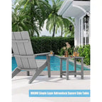 WINSOON Lot de 2 tables d'appoint carrées Adirondack d'extérieur, résistantes aux intempéries