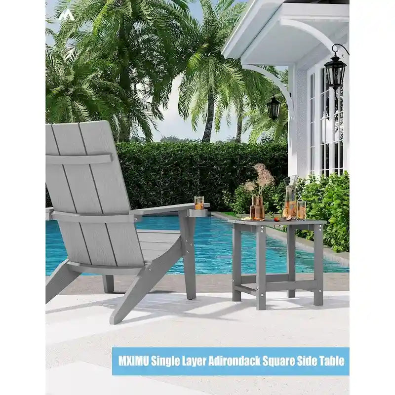 WINSOON Lot de 2 tables d'appoint carrées Adirondack d'extérieur, résistantes aux intempéries