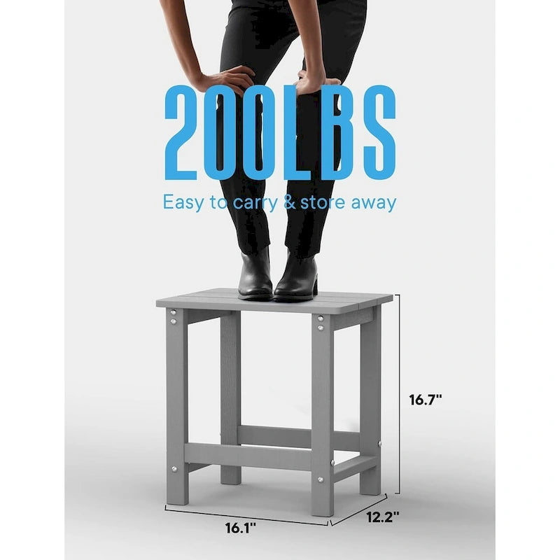 WINSOON Lot de 2 tables d'appoint carrées Adirondack d'extérieur, résistantes aux intempéries