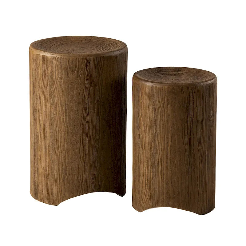 COSIEST Outdoor Concrete Side Tables (Set of 2)