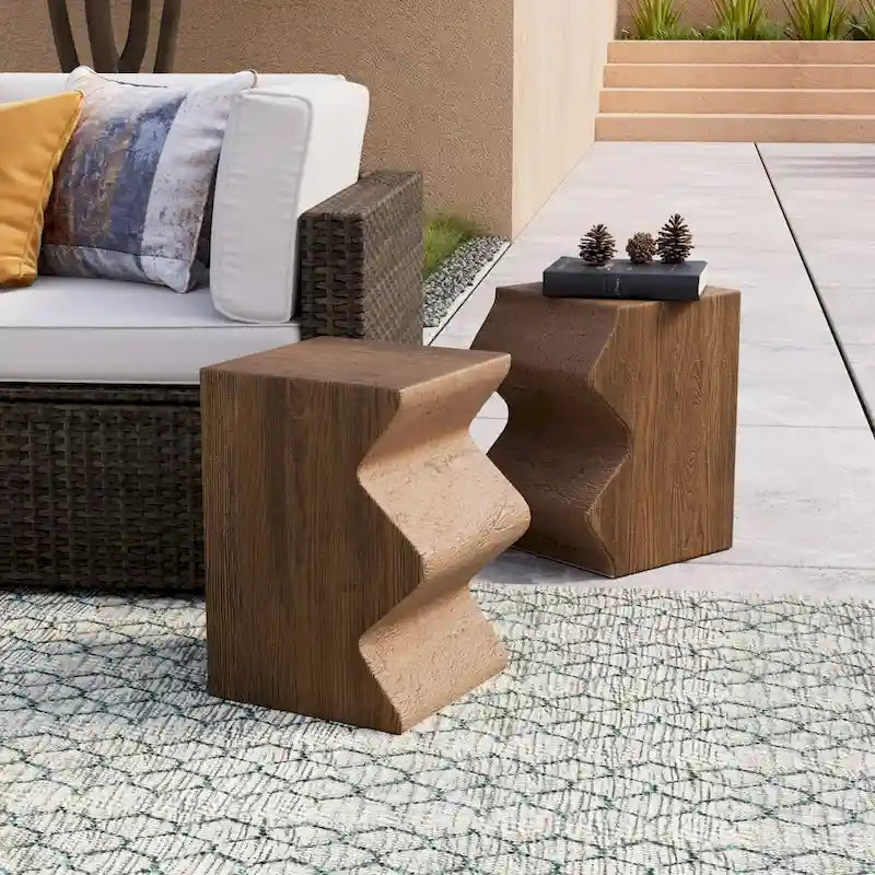 Tables d'appoint extérieures en béton COSIEST (lot de 2)