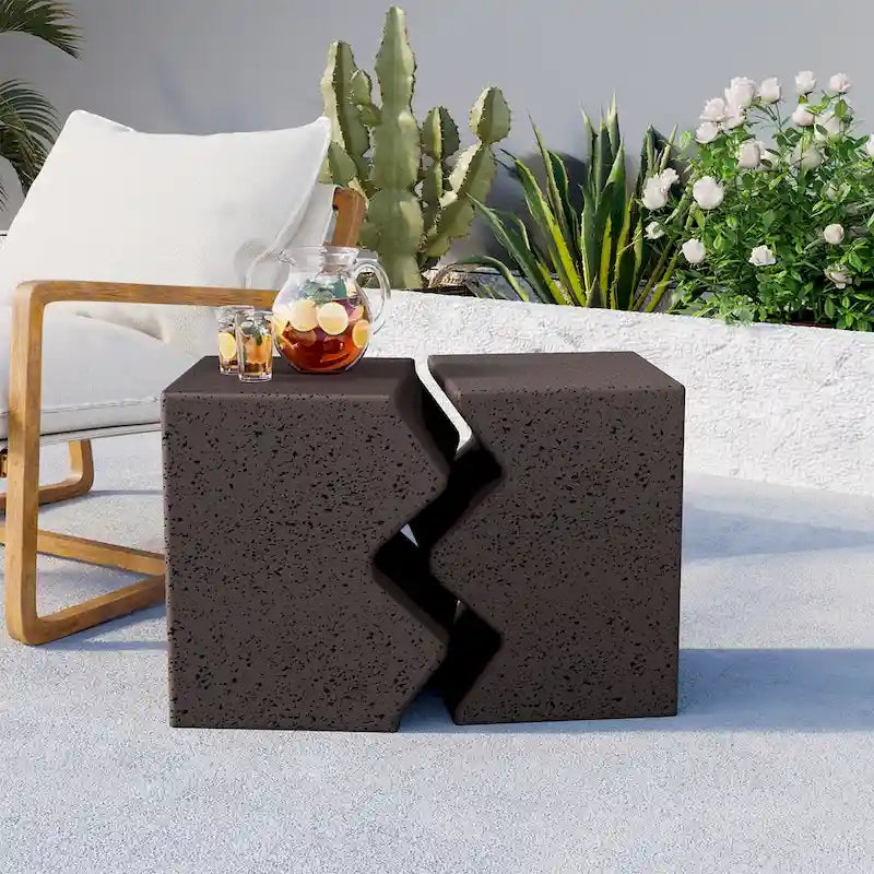 Tables d'appoint extérieures en béton COSIEST (lot de 2)