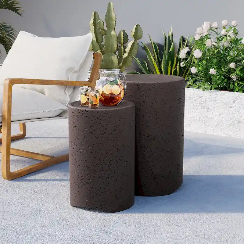 Tables d'appoint extérieures en béton COSIEST (lot de 2)