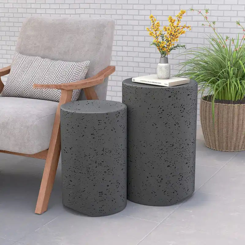Tables d'appoint extérieures en béton COSIEST (lot de 2)