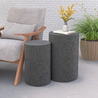 Tables d'appoint extérieures en béton COSIEST (lot de 2)