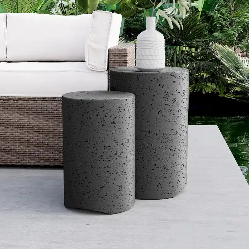 Tables d'appoint extérieures en béton COSIEST (lot de 2)
