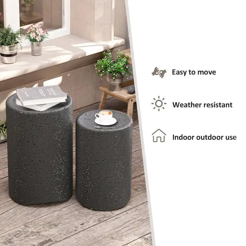 Tables d'appoint extérieures en béton COSIEST (lot de 2)