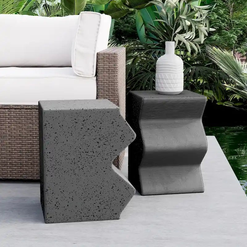 Tables d'appoint extérieures en béton COSIEST (lot de 2)