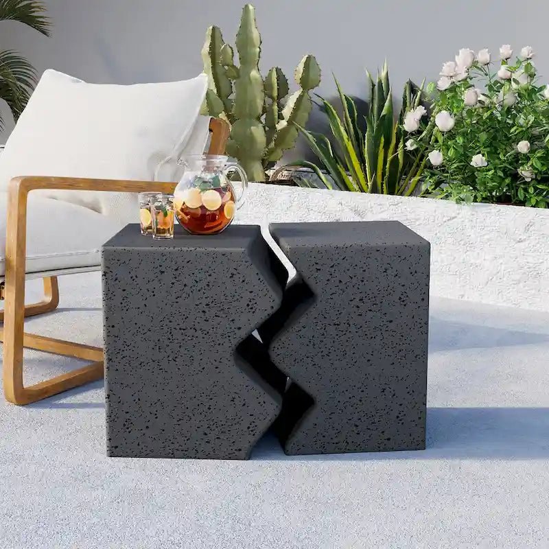 Tables d'appoint extérieures en béton COSIEST (lot de 2)