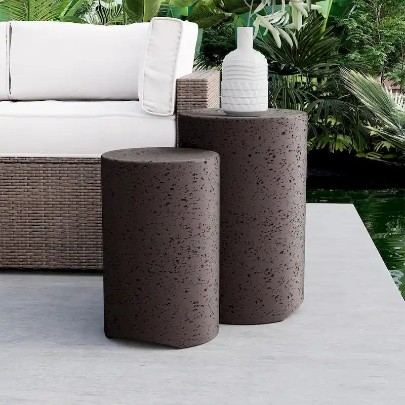 Tables d'appoint extérieures en béton COSIEST (lot de 2)