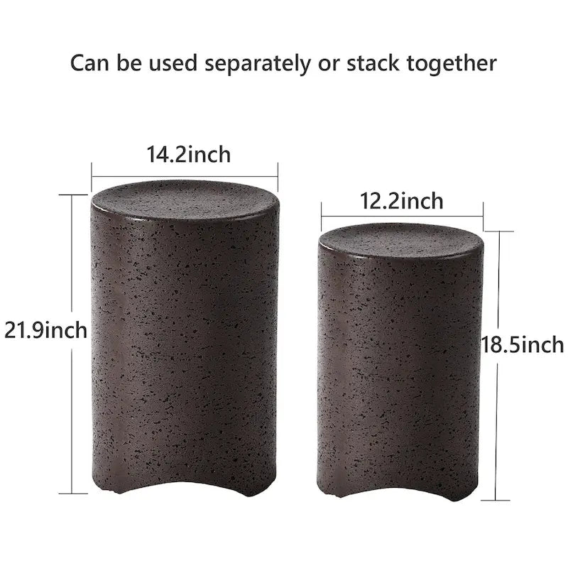 Tables d'appoint extérieures en béton COSIEST (lot de 2)