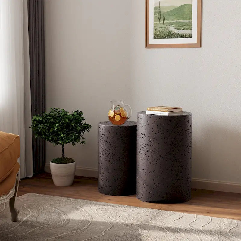 Tables d'appoint extérieures en béton COSIEST (lot de 2)