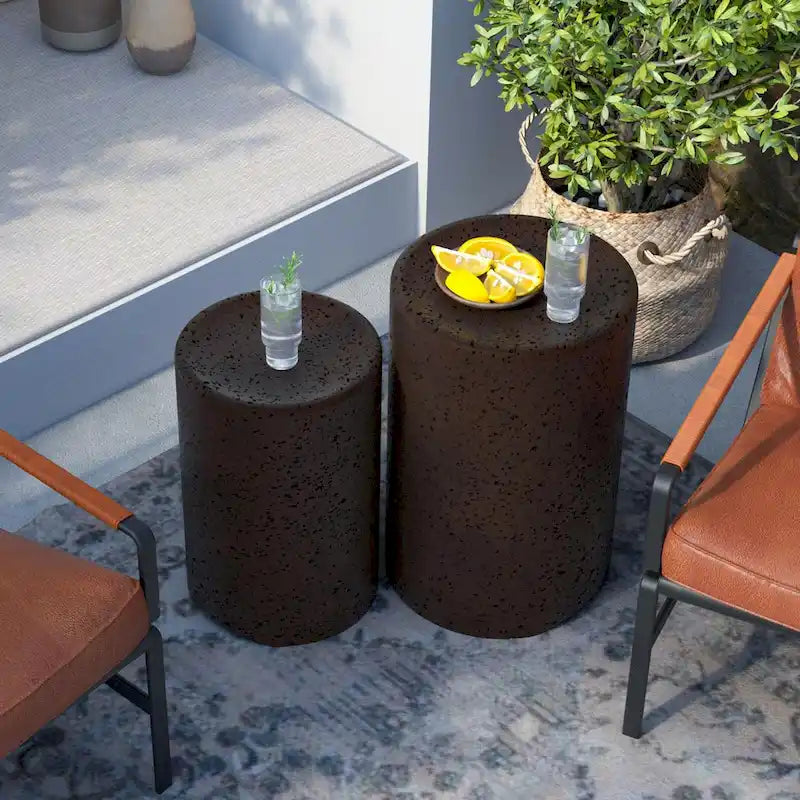 Tables d'appoint extérieures en béton COSIEST (lot de 2)