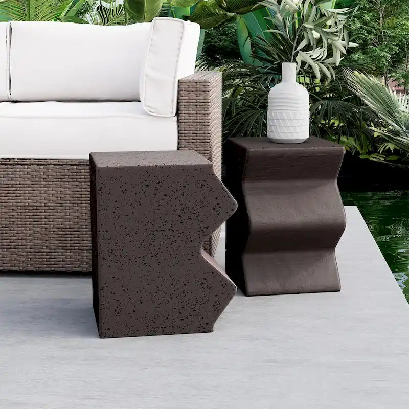 Tables d'appoint extérieures en béton COSIEST (lot de 2)