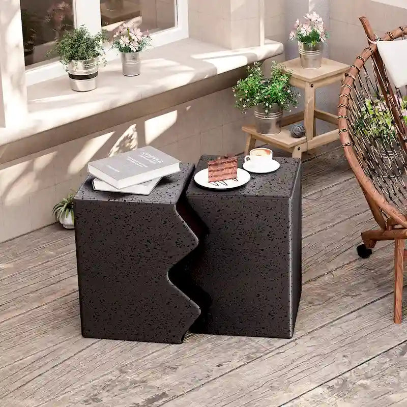 Tables d'appoint extérieures en béton COSIEST (lot de 2)