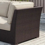 Ensemble de patio en osier 11 pièces Corvus Oreanne avec foyer