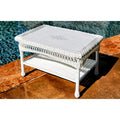 Table basse d'extérieur en osier Portside avec étagère