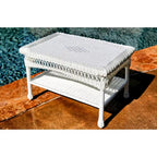 Table basse d'extérieur en osier Portside avec étagère