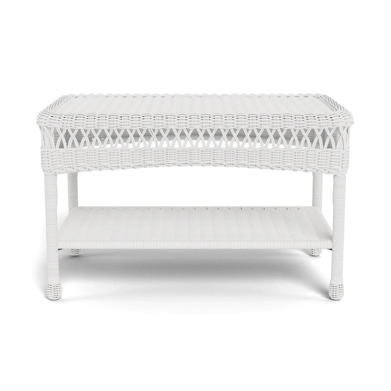 Table basse d'extérieur en osier Portside avec étagère