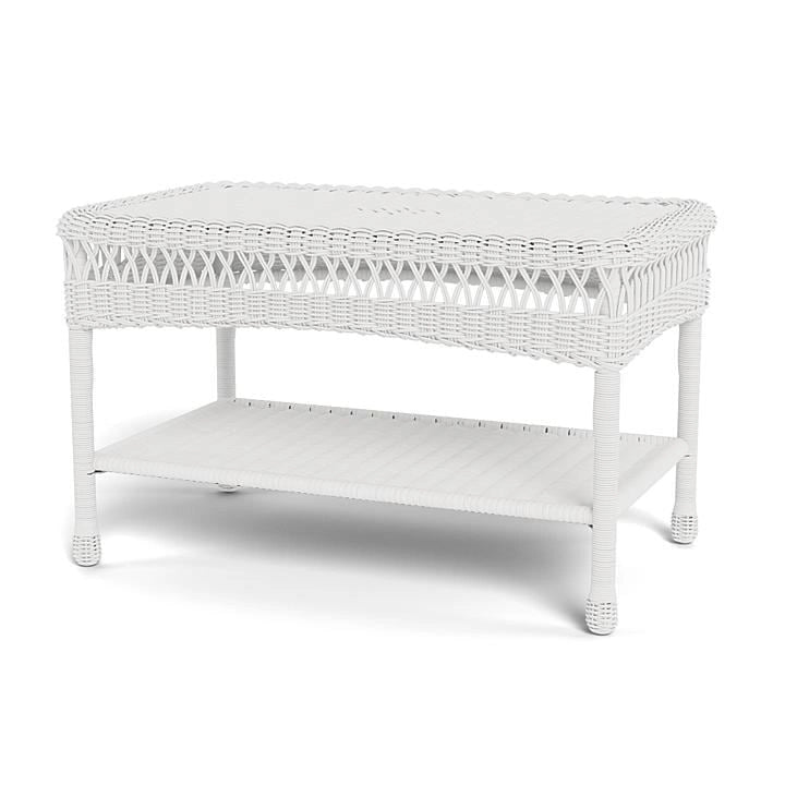 Table basse d'extérieur en osier Portside avec étagère