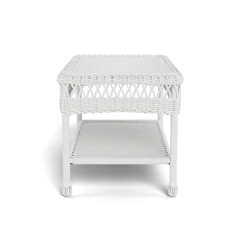 Table basse d'extérieur en osier Portside avec étagère